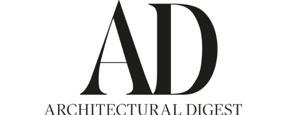 Clean and elegant Architectural Digest logo, featuring the iconic 'AD' initials, symbolizing excellence in architectural and design content